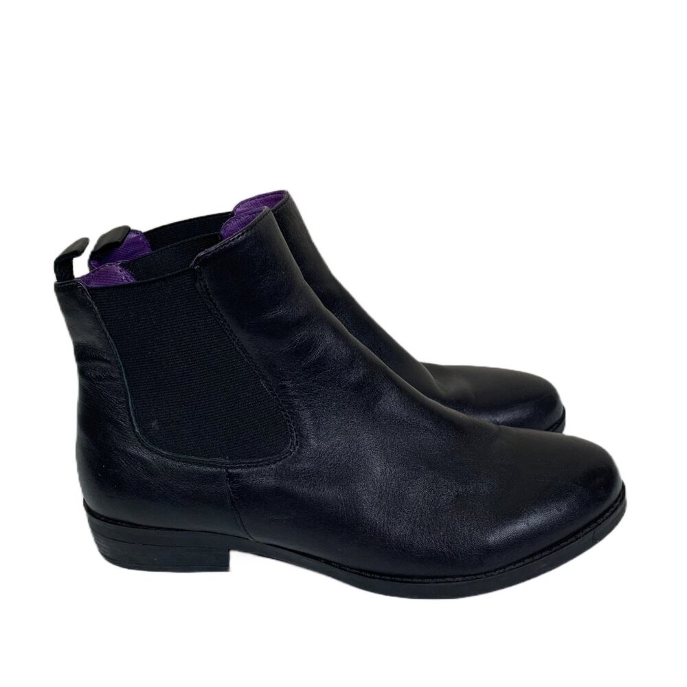 David Tate Black Leather Ankle Boots